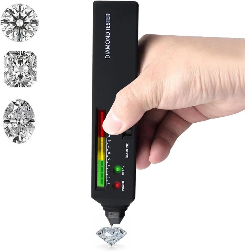 DANOPLUS Diamond Tester Professional Diamond Tester Pen with UV Light, Real Diamonds Tester High Accurate Diamond Tester Tools Gem Tester for Different Sizes of Diamond Stones - Image 1